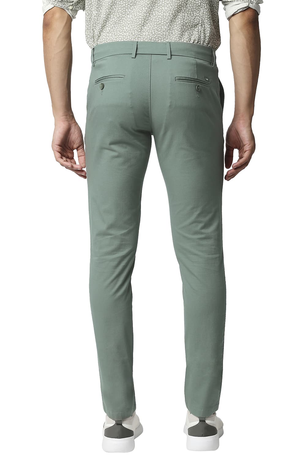 BASICS TAPERED FIT COTTON STRETCH TROUSERS