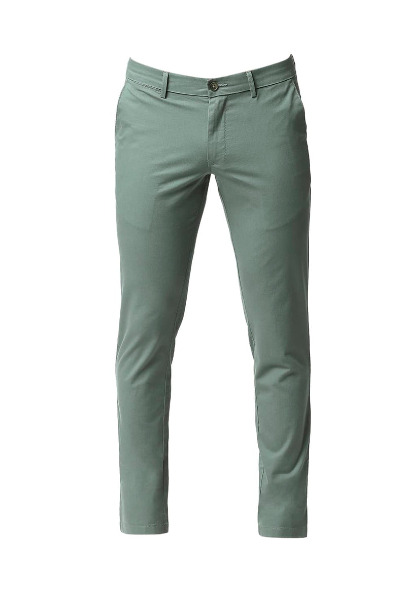 BASICS TAPERED FIT COTTON STRETCH TROUSERS