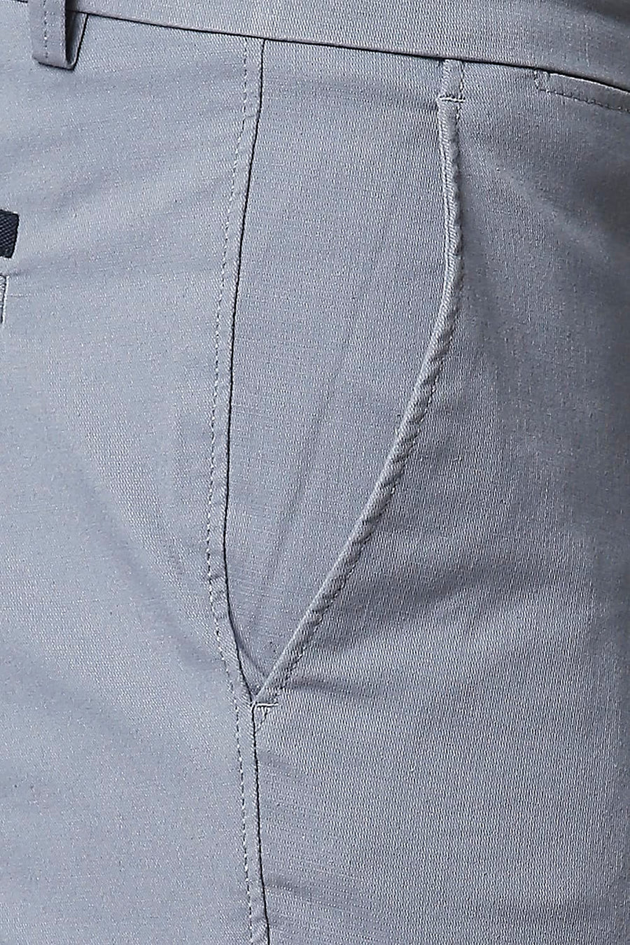 BASICS TAPERED FIT WINDWARD BLUE COTTON STRETCH TROUSERS