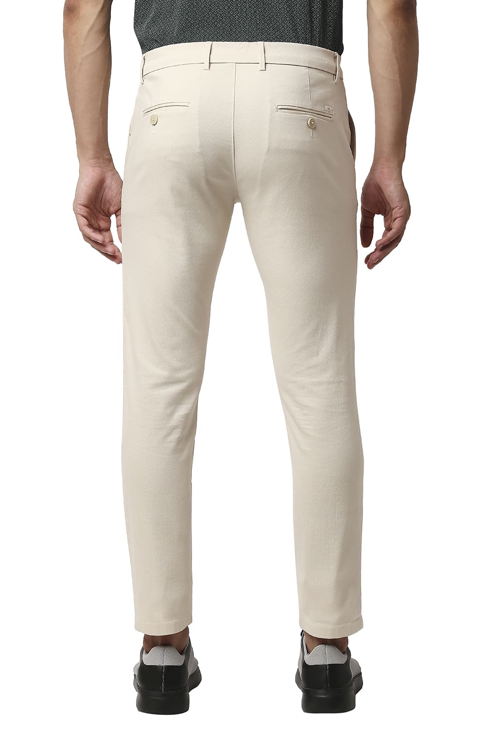 BASICS TAPERED FIT COTTON STRETCH TROUSERS