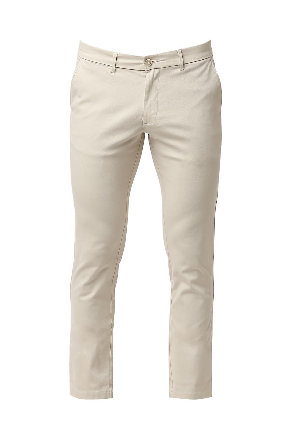 BASICS TAPERED FIT COTTON STRETCH TROUSERS