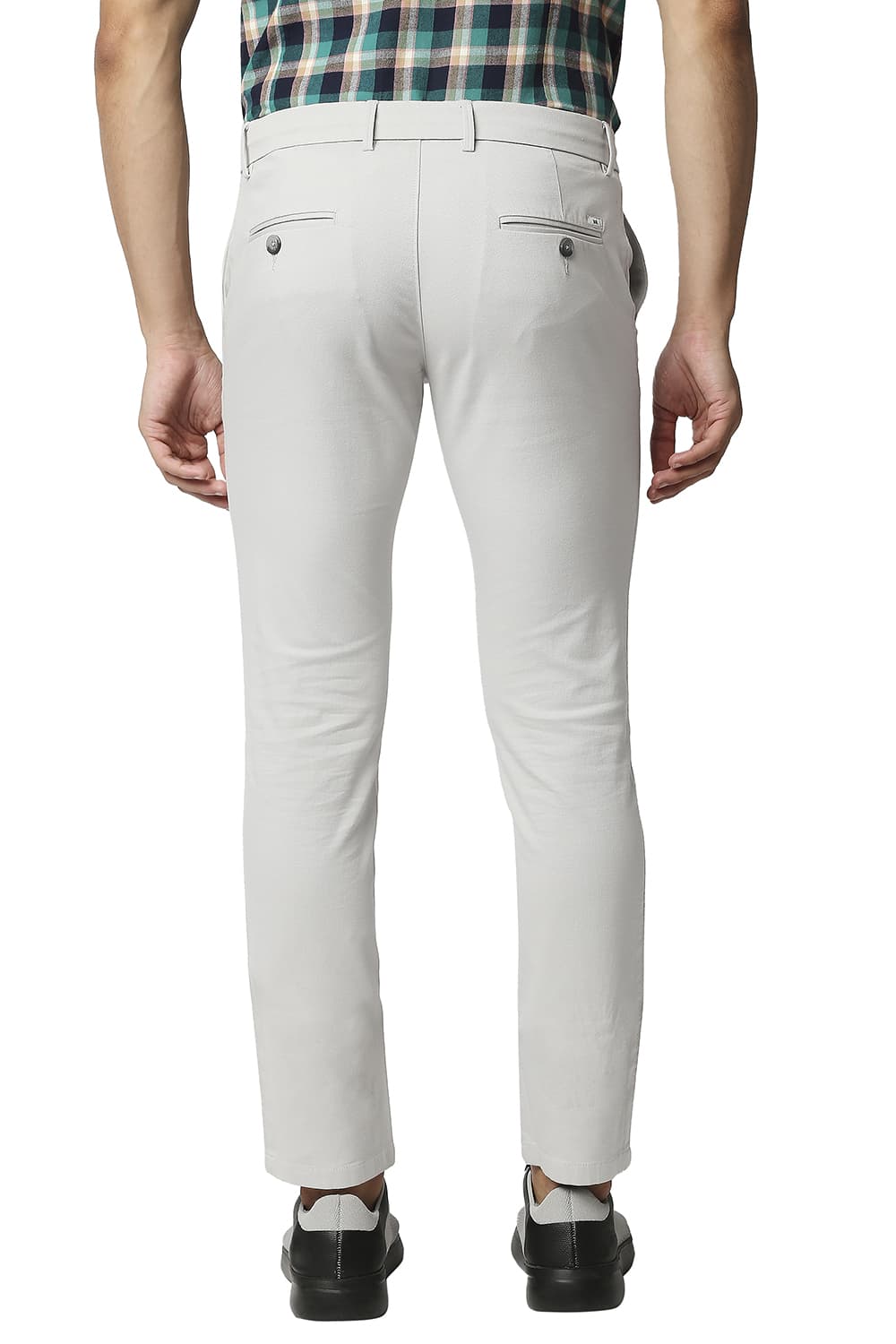 BASICS TAPERED FIT COTTON STRETCH TROUSERS