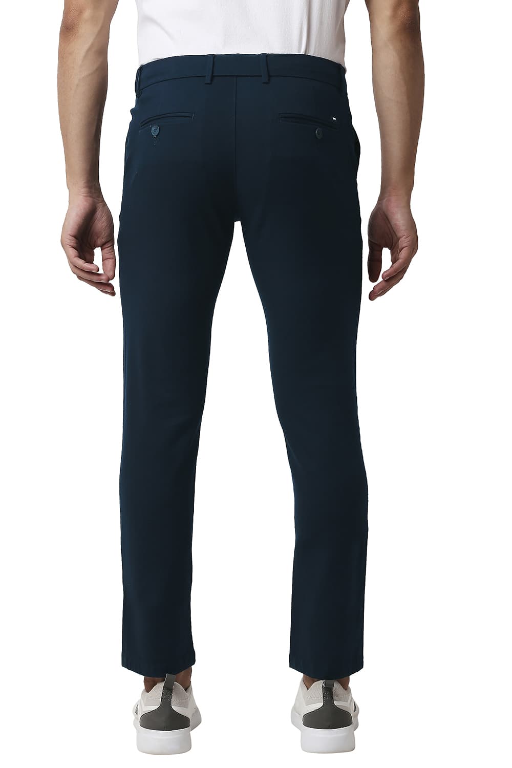 BASICS TAPERED FIT COTTON STRETCH TROUSERS