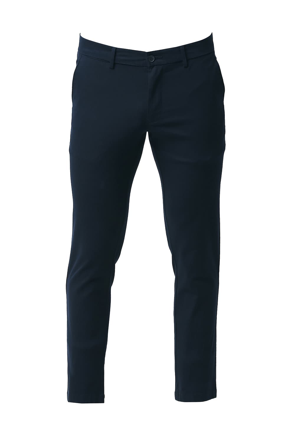 BASICS TAPERED FIT COTTON STRETCH TROUSERS