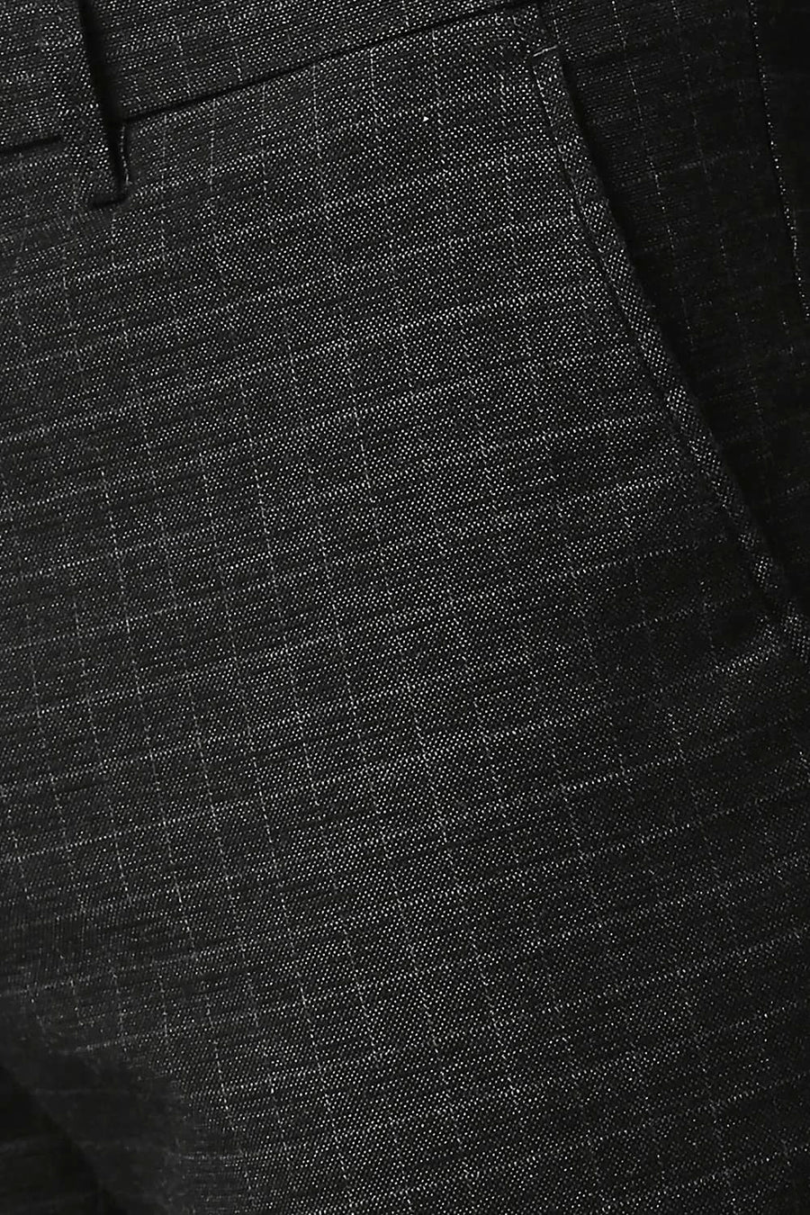 BASICS TAPERED FIT BRISTOL BLACK STRETCH CHECKS TROUSERS