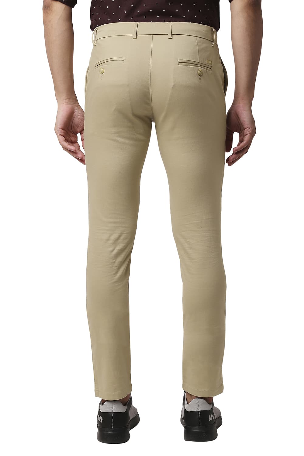 BASICS TAPERED FIT COTTON STRETCH TROUSERS