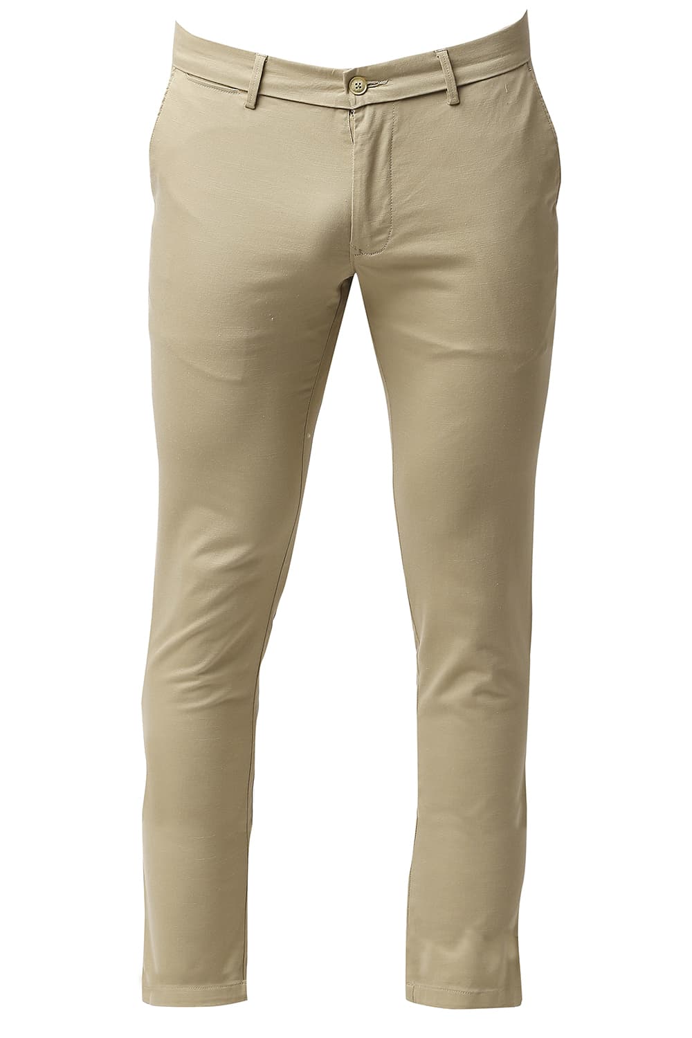 BASICS TAPERED FIT COTTON STRETCH TROUSERS