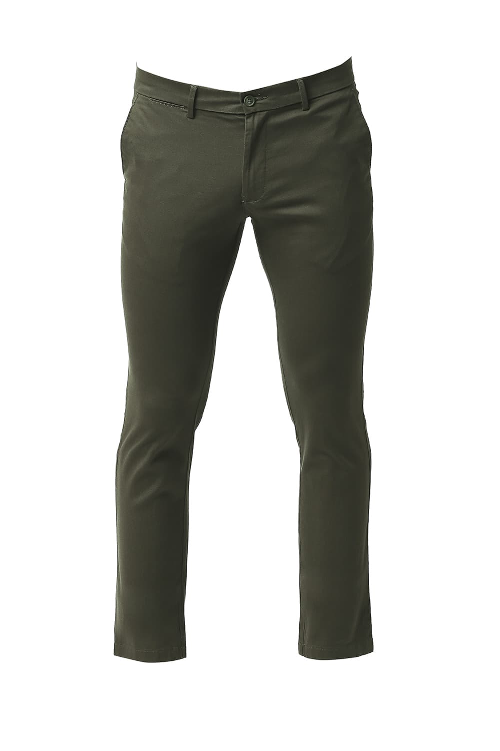 BASICS TAPERED FIT COTTON STRETCH TROUSERS