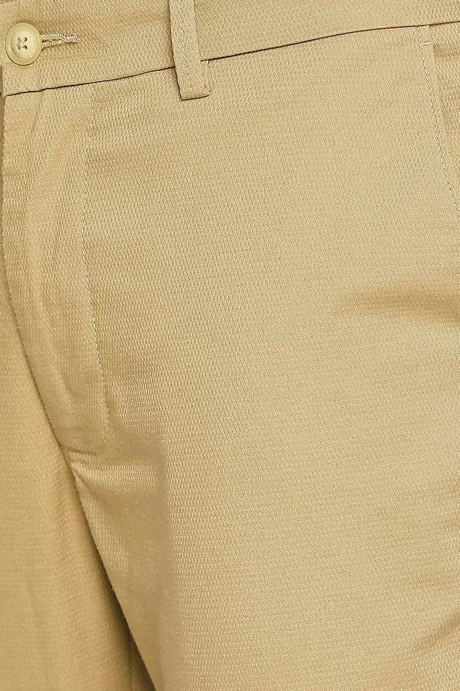 BASICS TAPERED FIT ANTELOPE KHAKI STRETCH TROUSERS