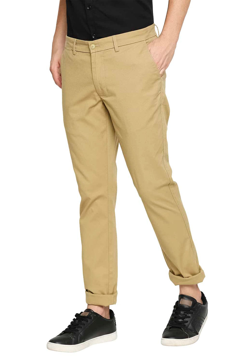 BASICS TAPERED FIT STRETCH TROUSERS