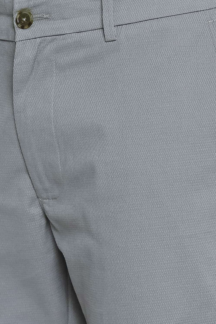 BASICS TAPERED FIT LIMESTONE GREY STRETCH TROUSERS