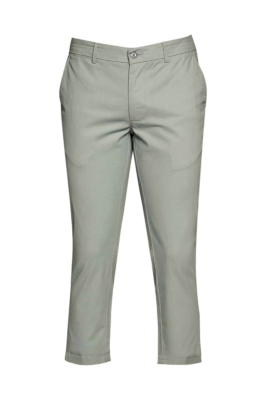BASICS TAPERED FIT OLIVINE OLIVE STRETCH TROUSERS