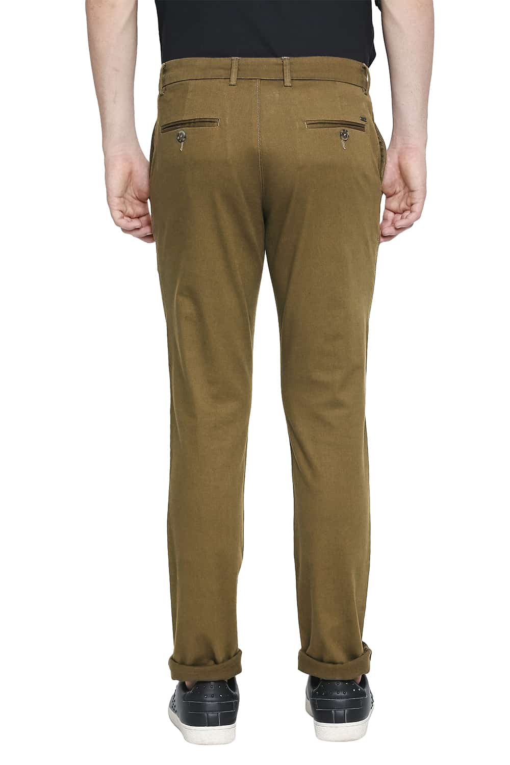 BASICS TAPERED FIT STRETCH TROUSERS