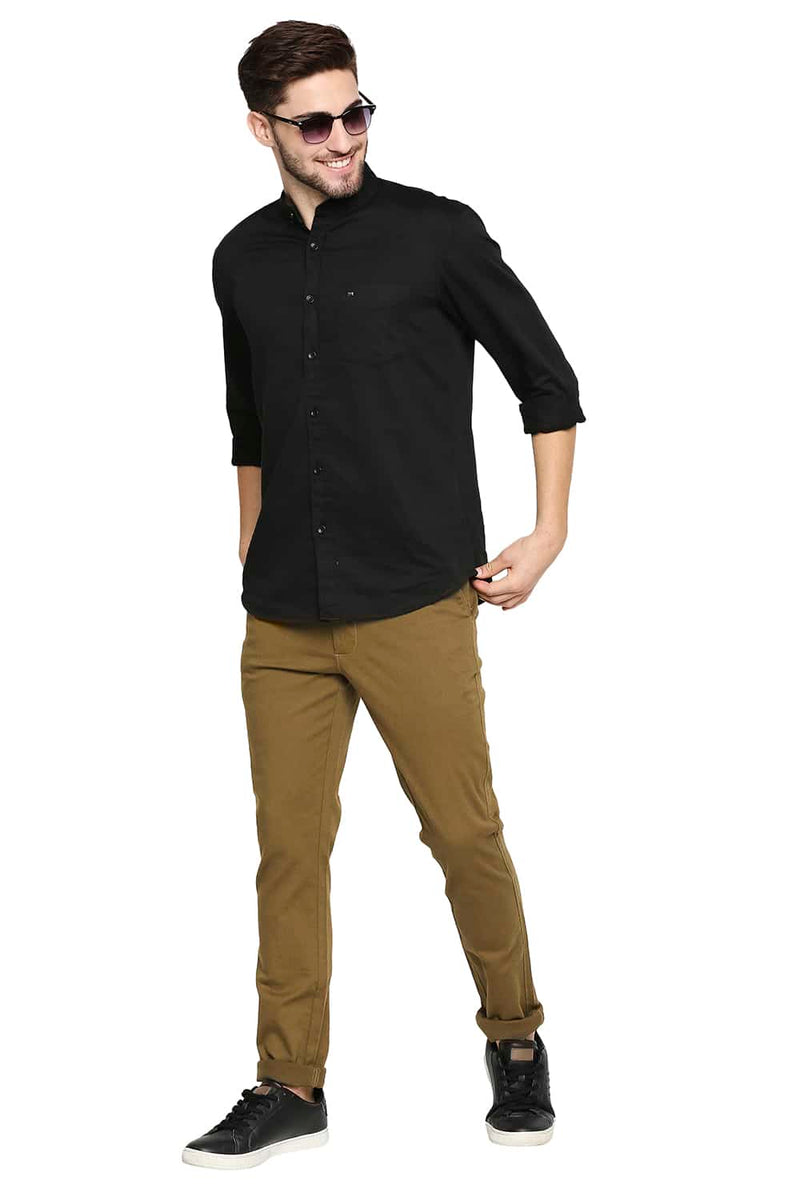 BASICS TAPERED FIT STRETCH TROUSERS