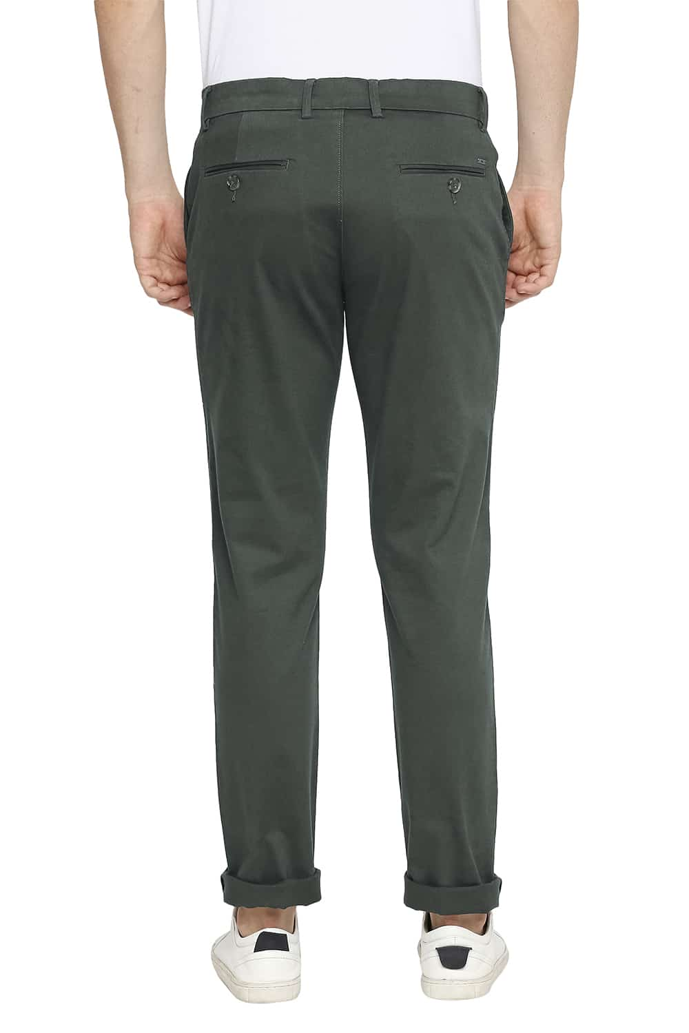 BASICS TAPERED FIT STRETCH TROUSERS