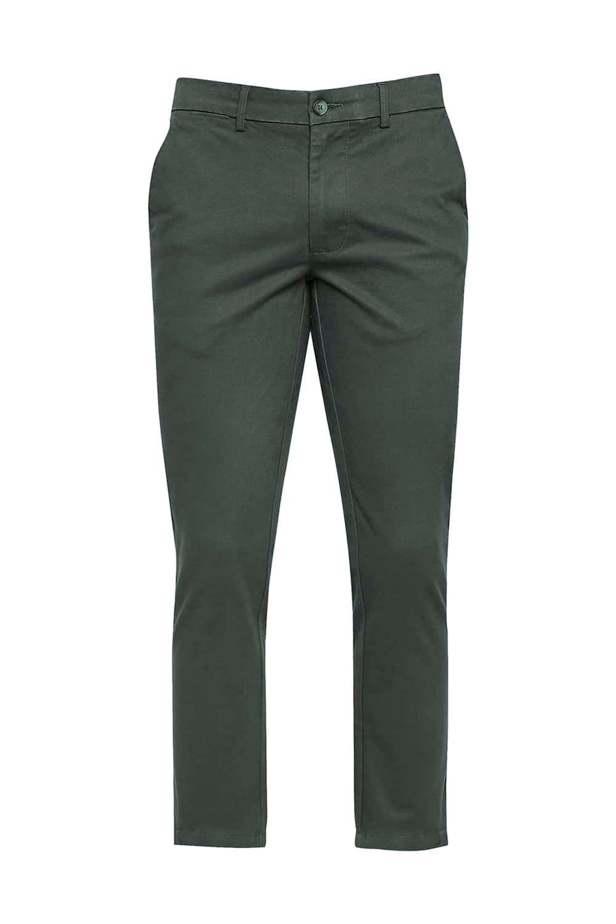 BASICS TAPERED FIT ROSIN OLIVE STRETCH TROUSERS