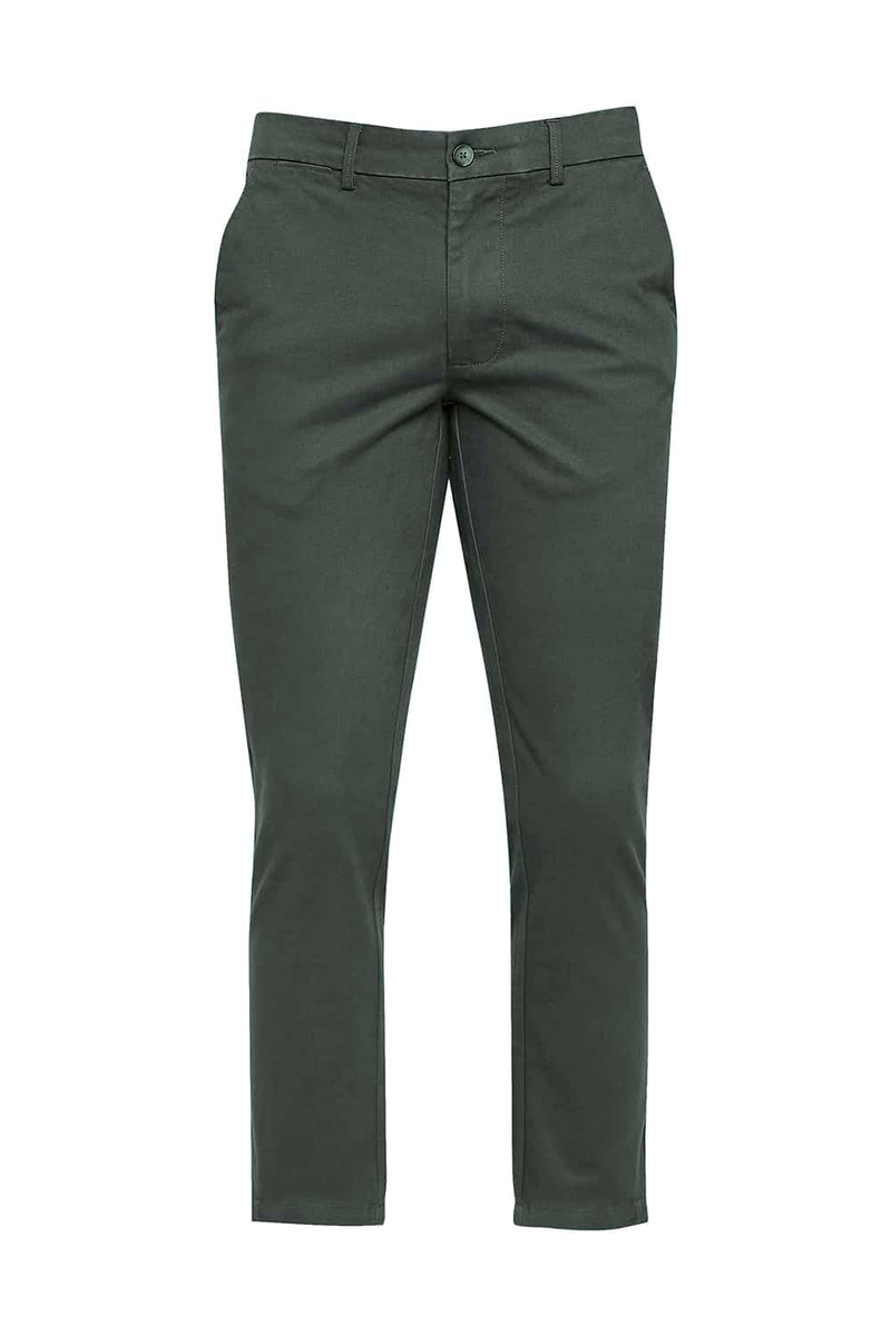 BASICS TAPERED FIT STRETCH TROUSERS