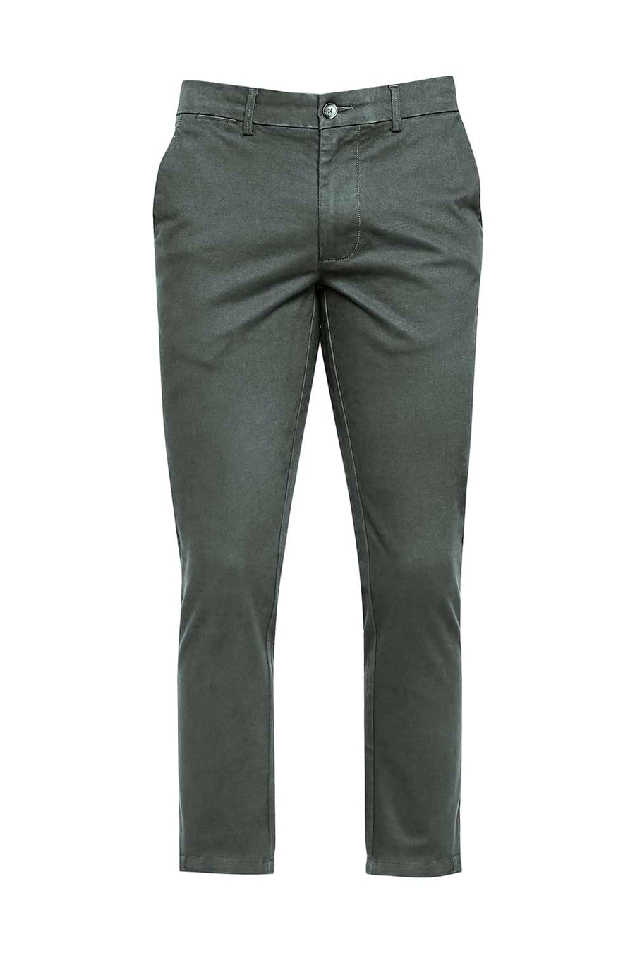 BASICS TAPERED FIT BALSAM GREY STRETCH TROUSERS