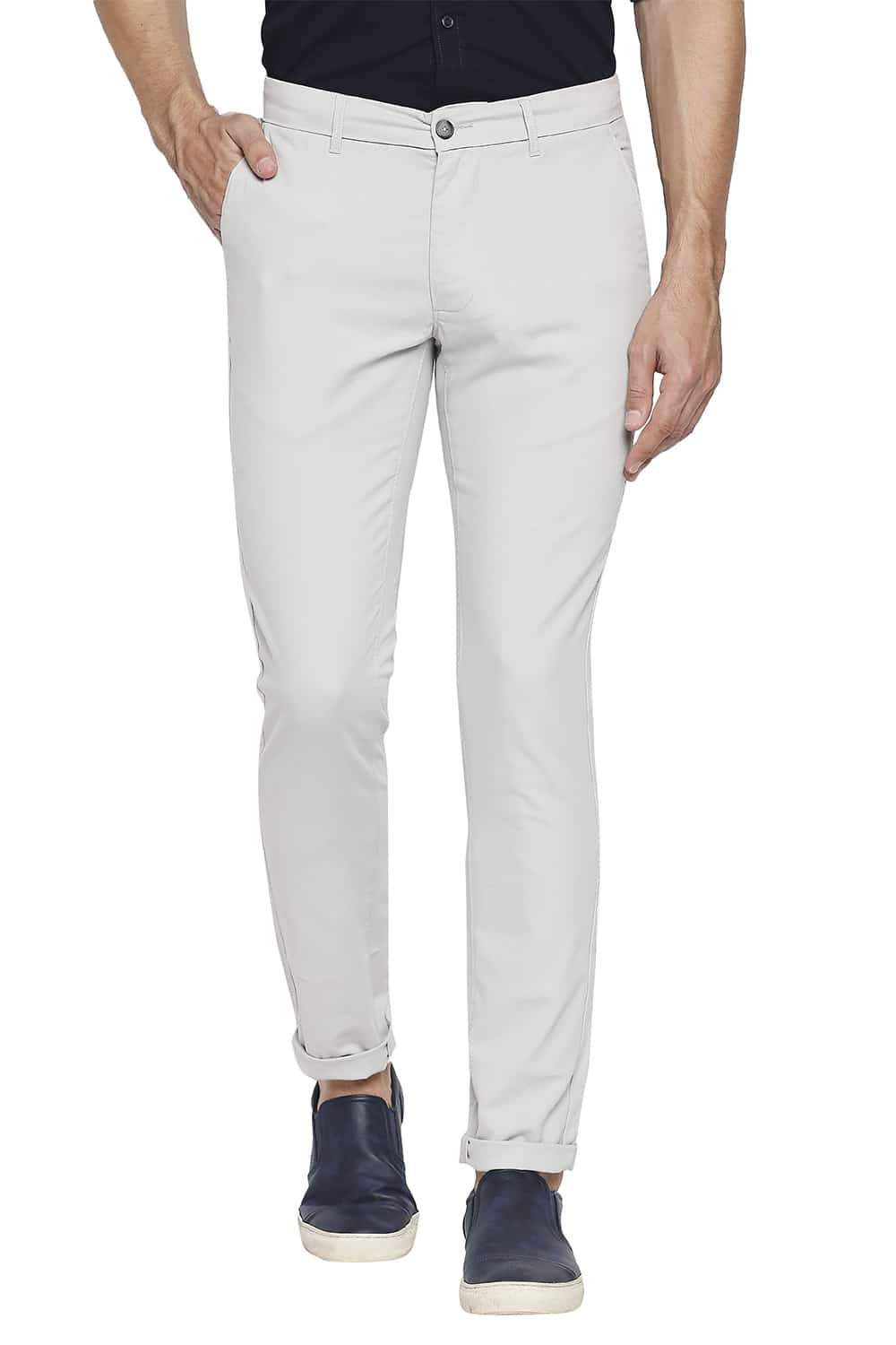 BASICS TAPERED FIT STRETCH TROUSERS