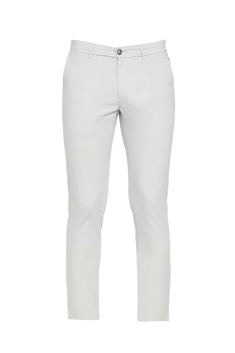 BASICS TAPERED FIT DAWN GREY STRETCH TROUSERS