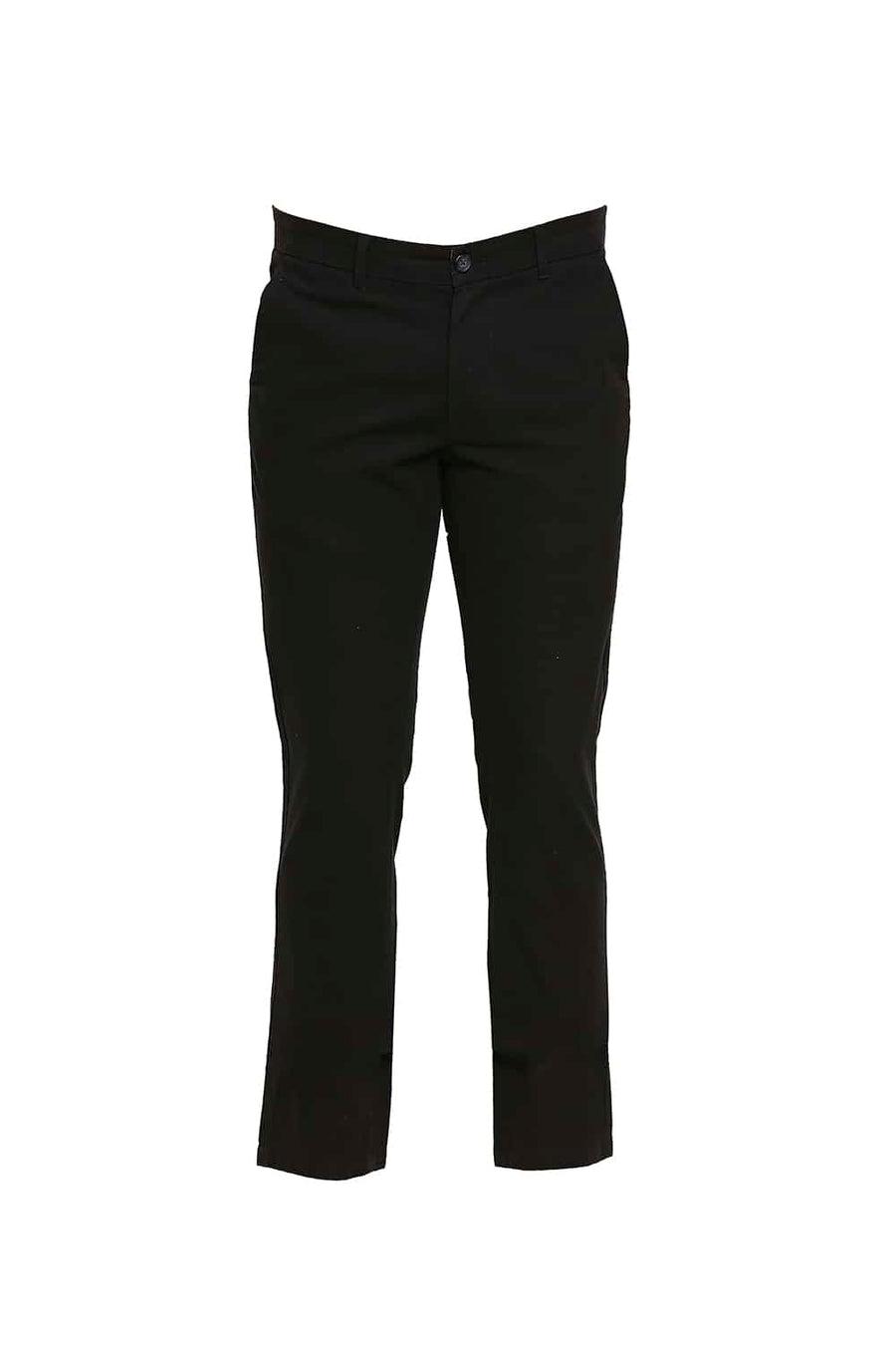 BASICS TAPERED FIT PIRATE BLACK STRETCH TROUSERS