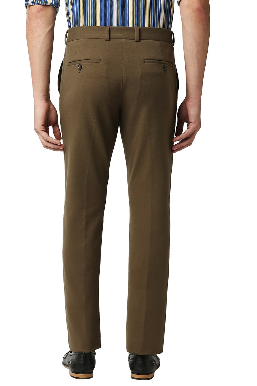BASICS TAPERED FIT CAPULET OLIVE KNIT KNIT TROUSERS
