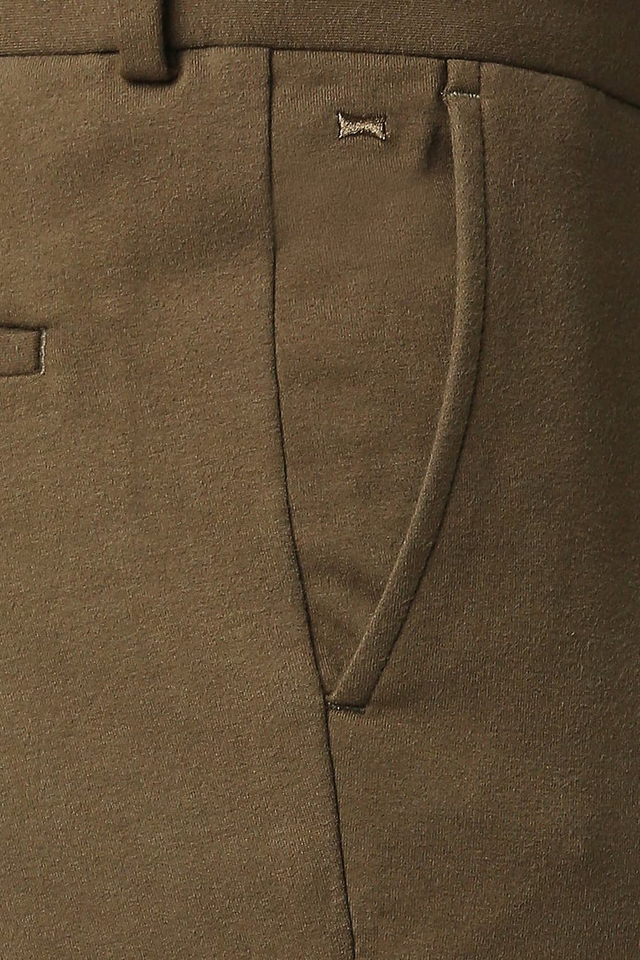 BASICS TAPERED FIT CAPULET OLIVE KNIT KNIT TROUSERS