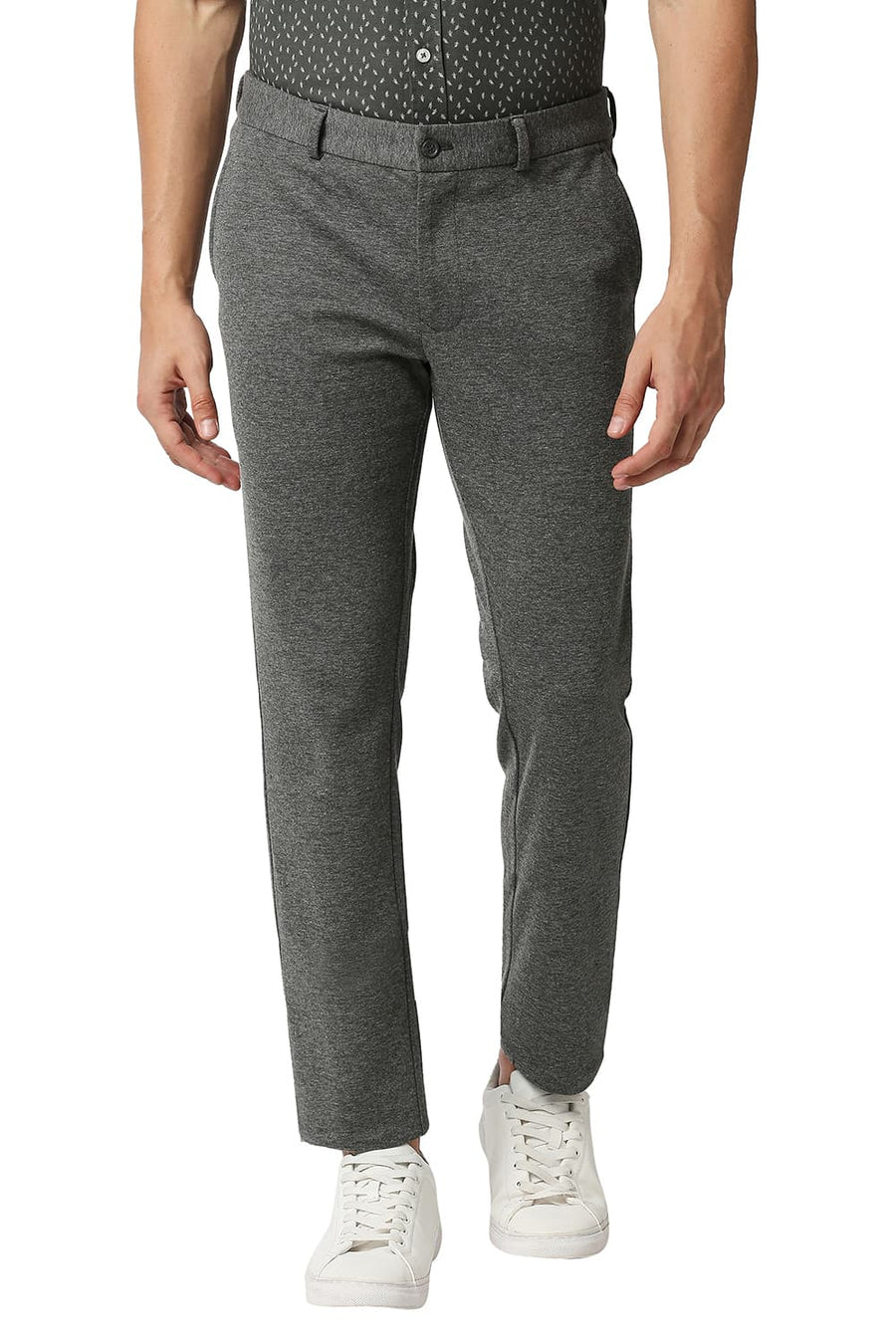 BASICS TAPERED FIT GARGOYLE DARK GREY KNIT KNIT TROUSERS
