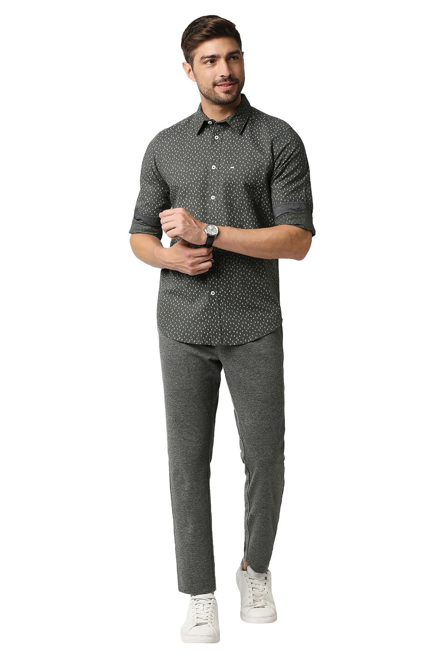 BASICS TAPERED FIT GARGOYLE DARK GREY KNIT KNIT TROUSERS