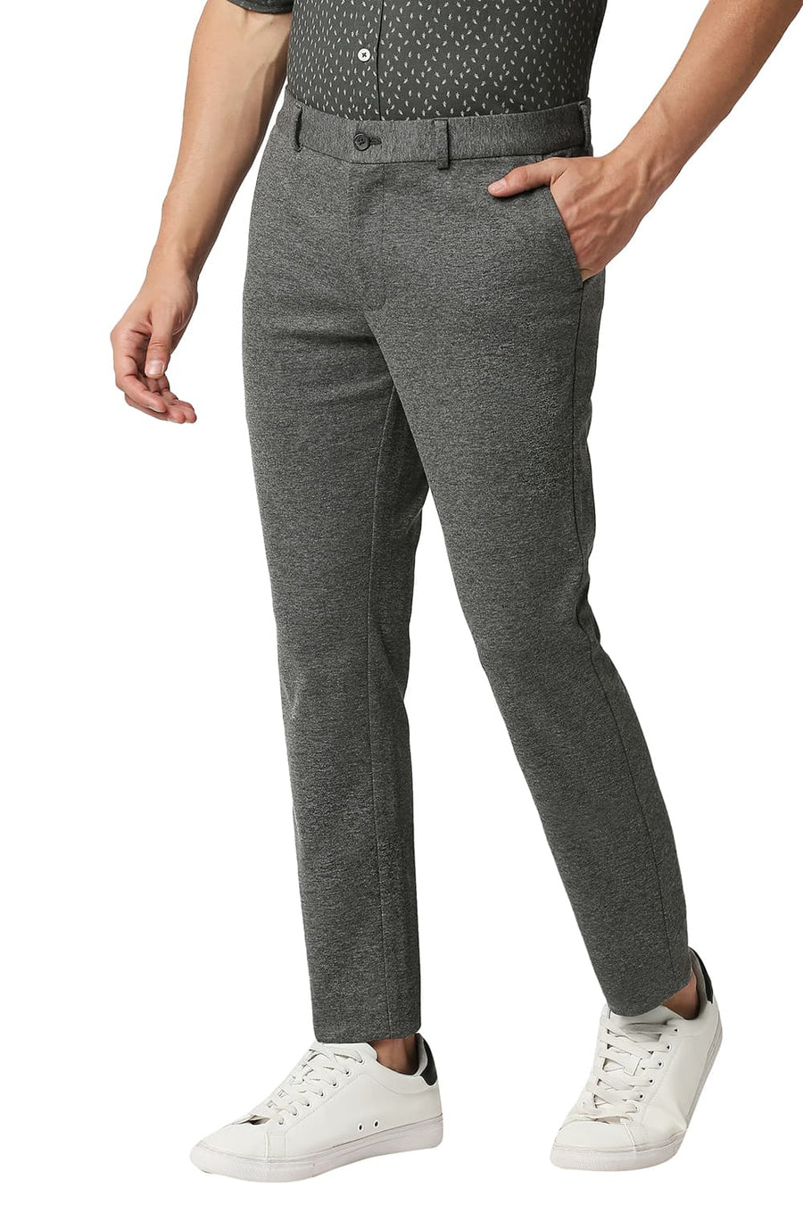 BASICS TAPERED FIT GARGOYLE DARK GREY KNIT KNIT TROUSERS