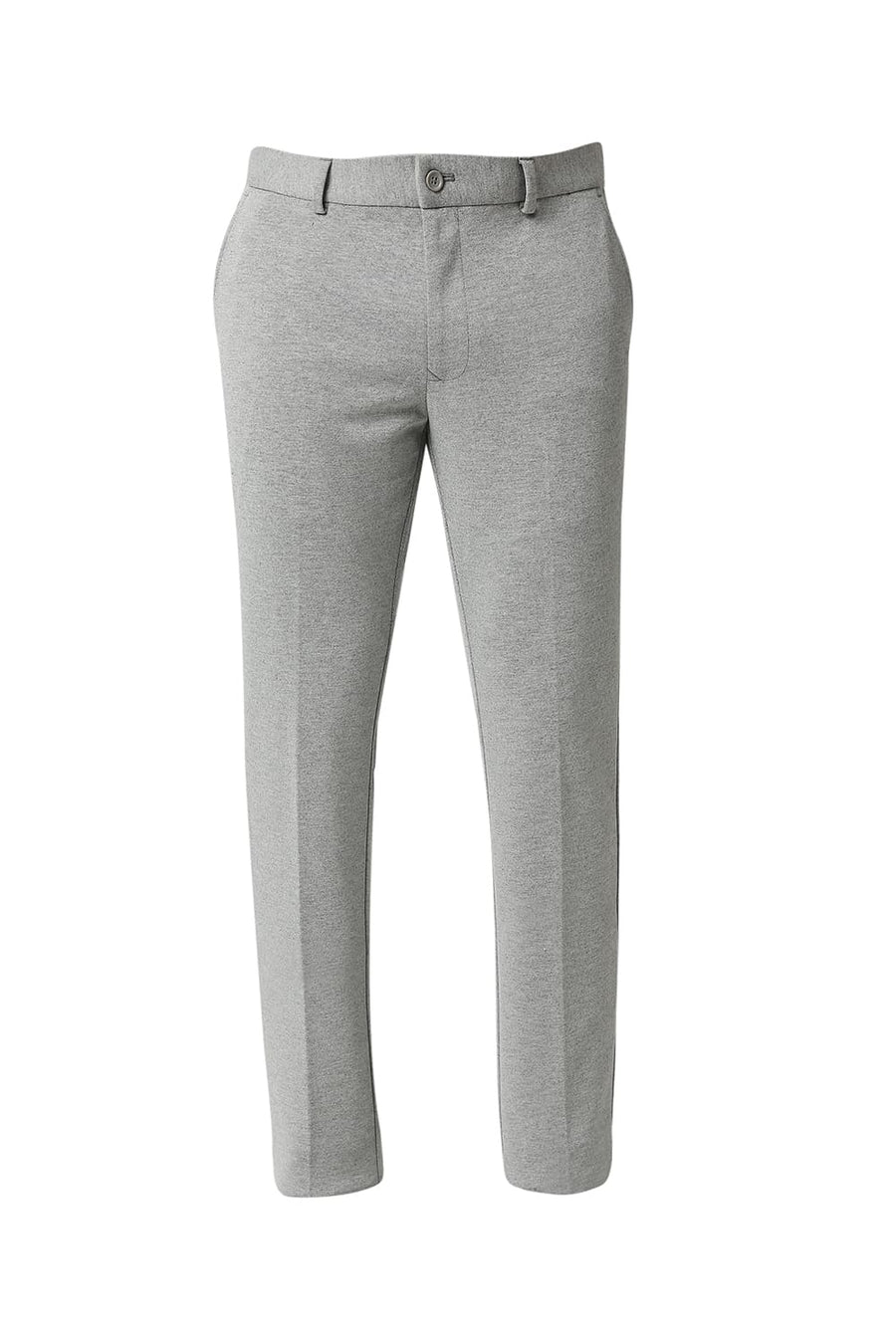 BASICS TAPERED FIT LIMESTONE LIGHT GREY KNIT KNIT TROUSERS