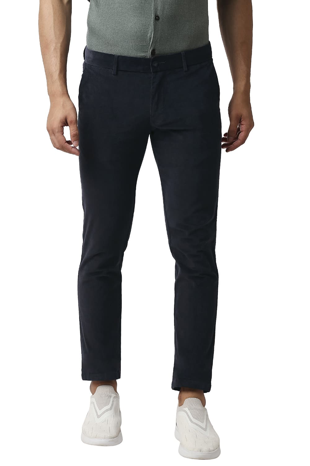 BASICS TAPERED FIT STRETCH CORDUROY TROUSERS