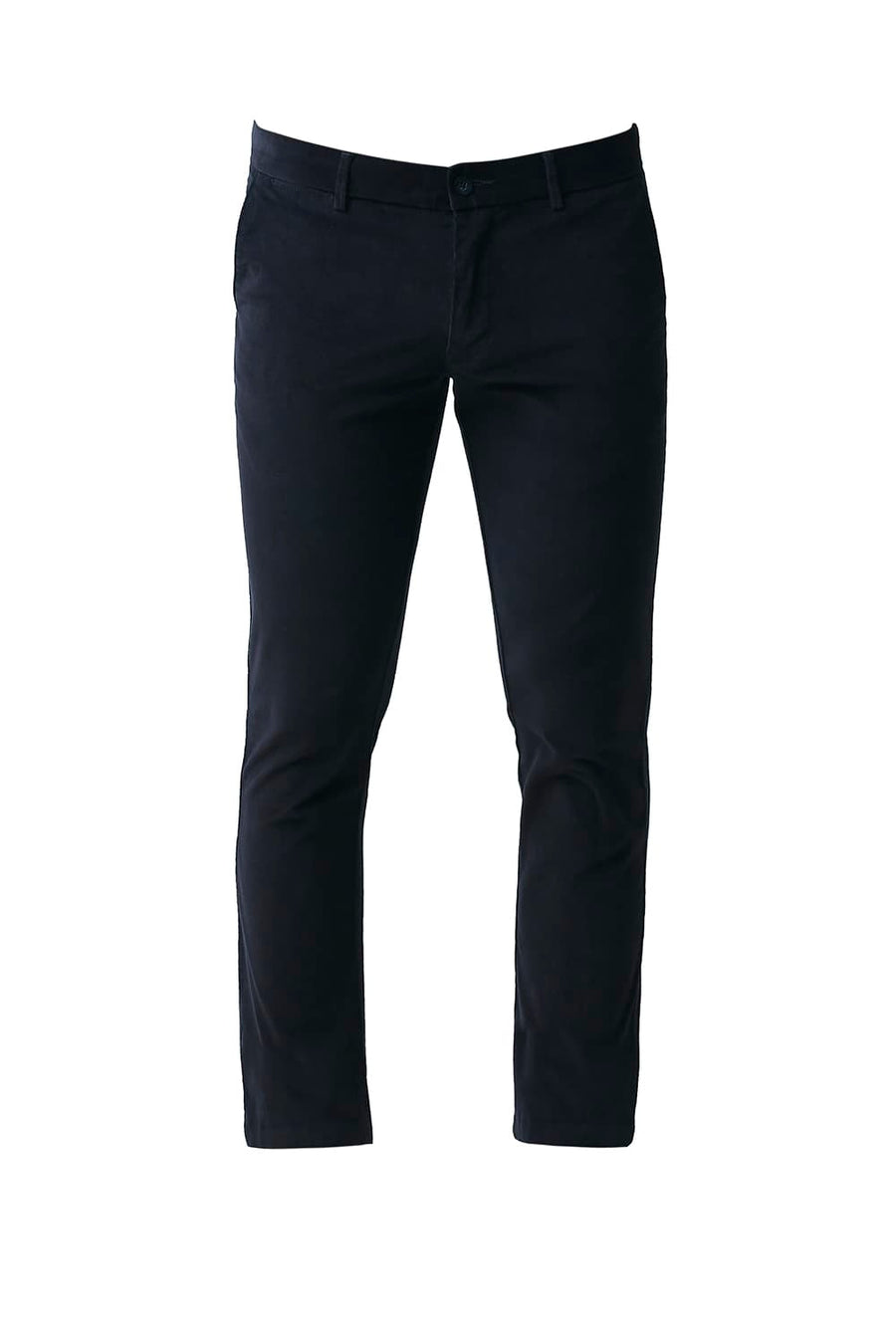 BASICS TAPERED FIT OYSTER BLACK STRETCH CORDUROY TROUSERS