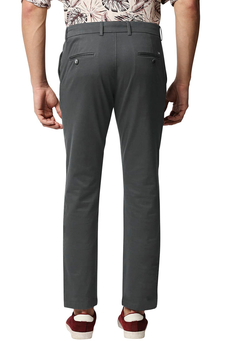 BASICS SKINNY FIT VOLCANIC GREY STRETCH TROUSERS