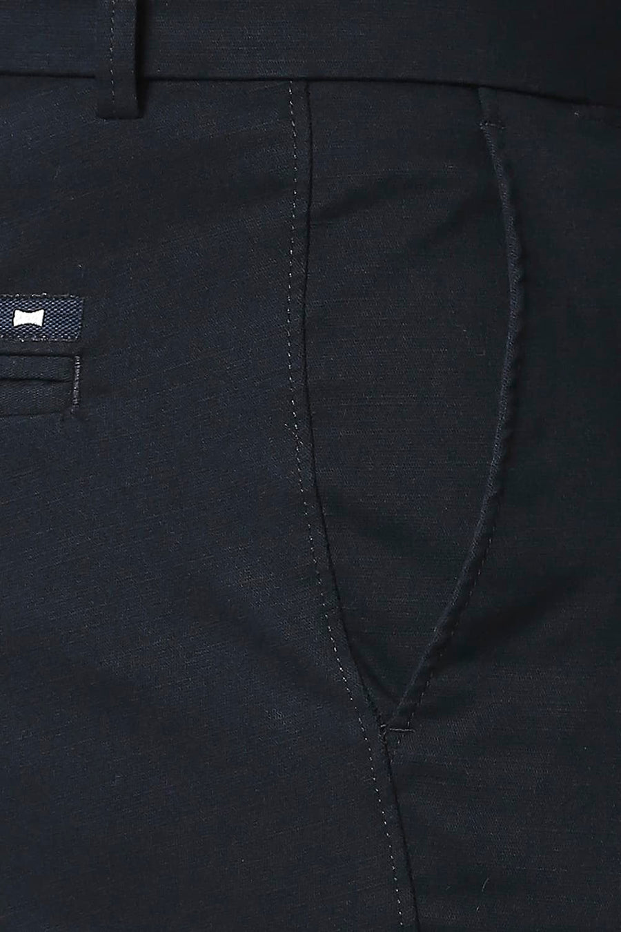 BASICS SKINNY FIT TITAN NAVY STRETCH TROUSERS