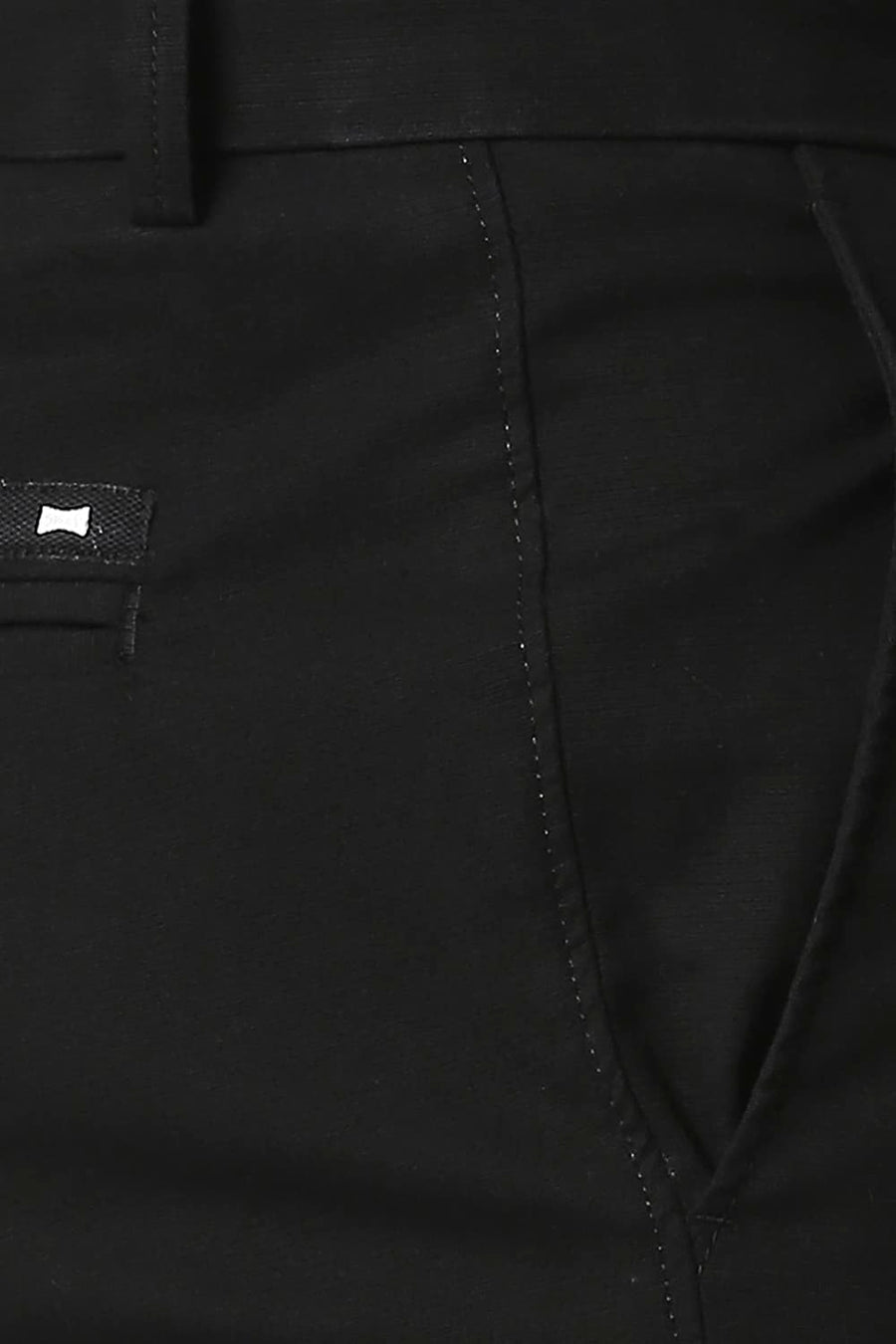 BASICS SKINNY FIT CAVIAR BLACK STRETCH TROUSERS