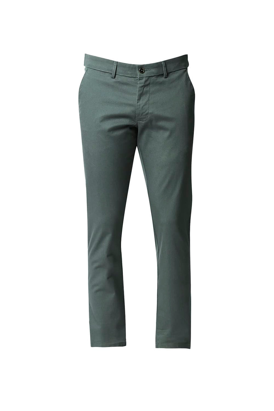 BASICS SKINNY FIT BLASAM GREEN STRETCH TROUSERS