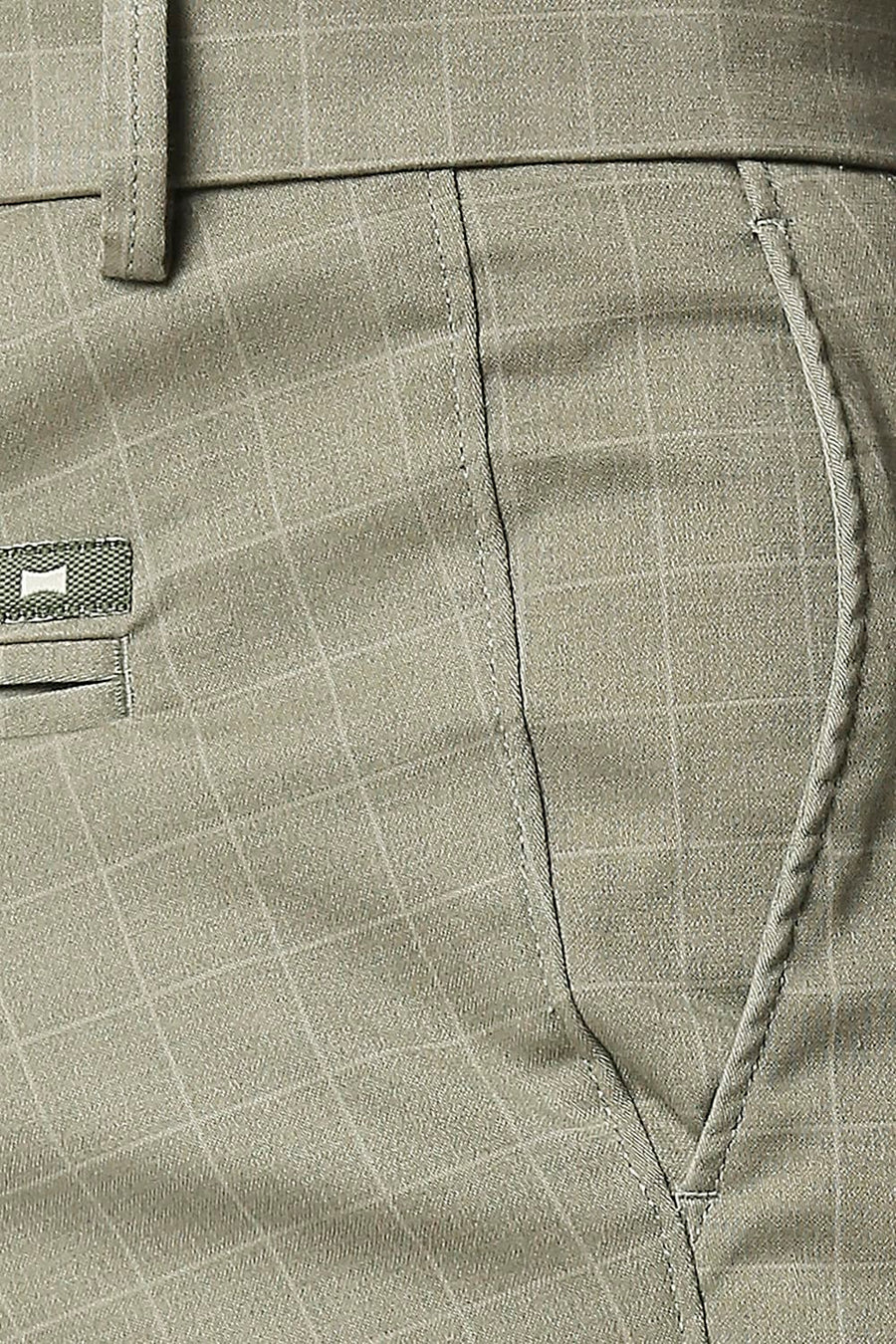 BASICS SKINNY FIT SEA GRASS GREEN STRETCH TROUSERS