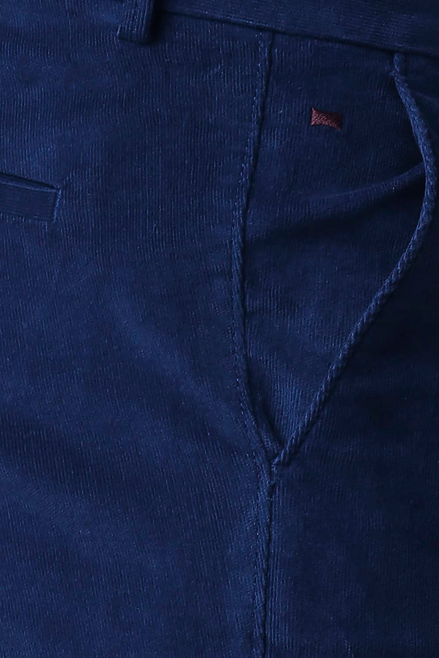 BASICS TAPERED FIT ENSIGN BLUE STRETCH CORDUROY TROUSERS