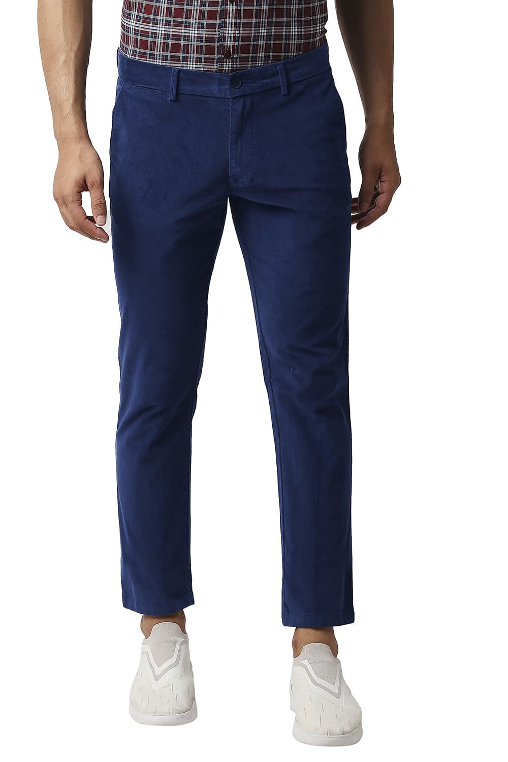 BASICS TAPERED FIT STRETCH CORDUROY TROUSERS