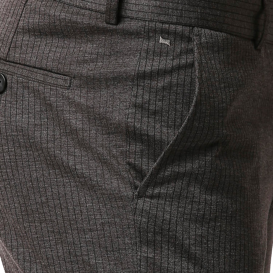 BASICS TAPERED FIT SMOKED PEARL STRETCH KNIT TROUSERS