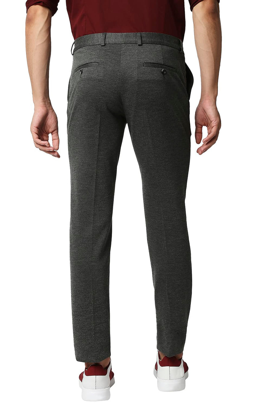 BASICS TAPERED FIT GARGOYLE STRETCH KNIT TROUSERS