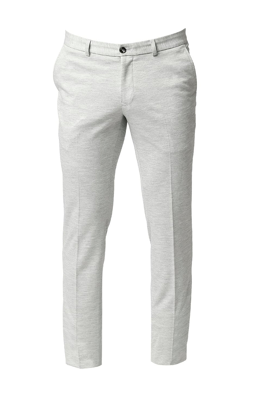 BASICS TAPERED FIT GREY VIOLET STRETCH KNIT TROUSERS