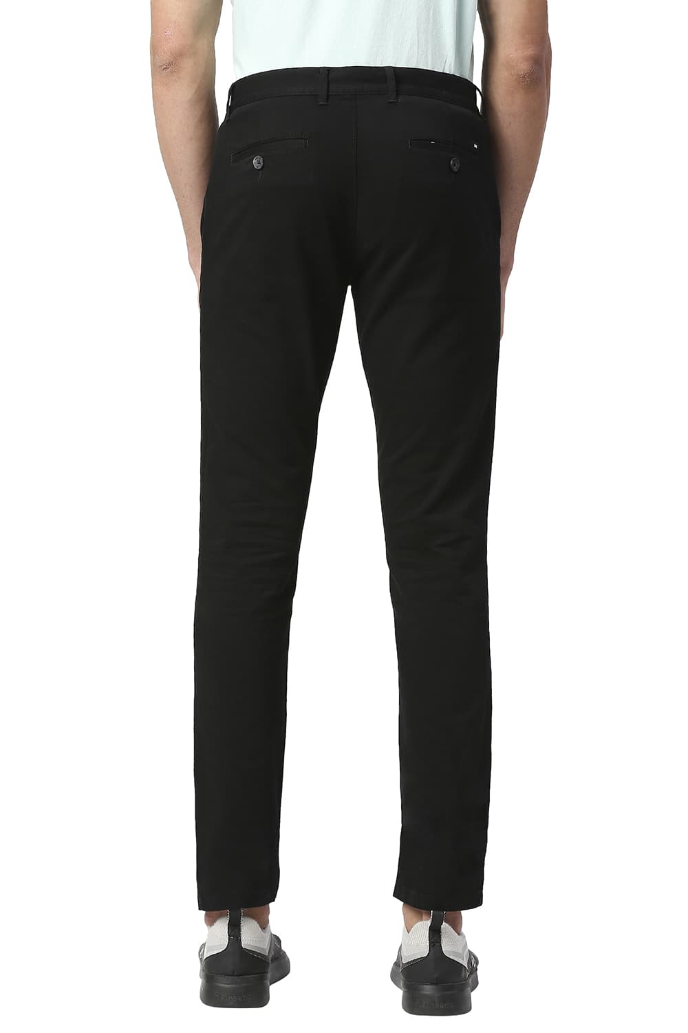 BASICS TAPERED FIT COTTON STRETCH TROUSERS