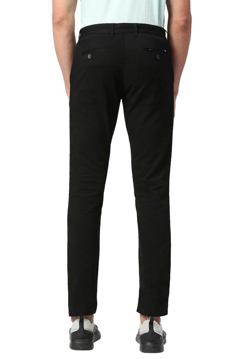 BASICS TAPERED FIT COTTON STRETCH TROUSERS