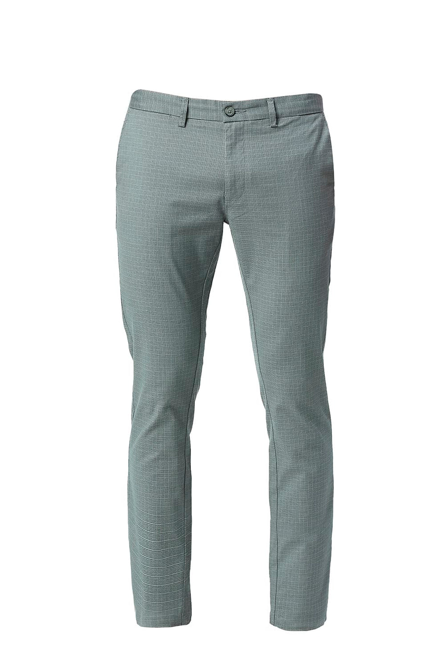 BASICS SKINNY FIT GRIFFIN GREY STRETCH CHECKS TROUSERS