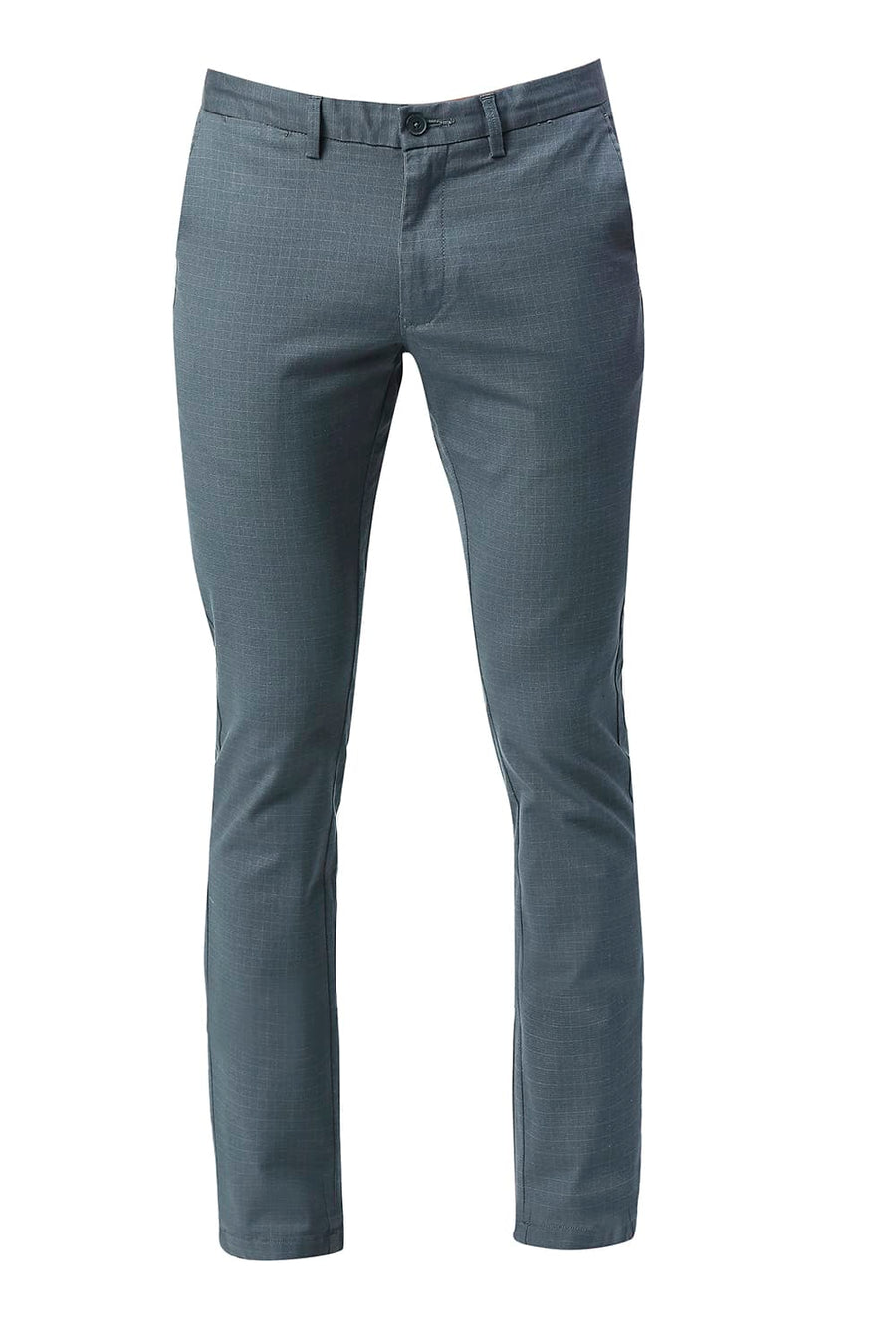 BASICS SKINNY FIT FLINTSTONE BLUE STRETCH CHECKS TROUSERS