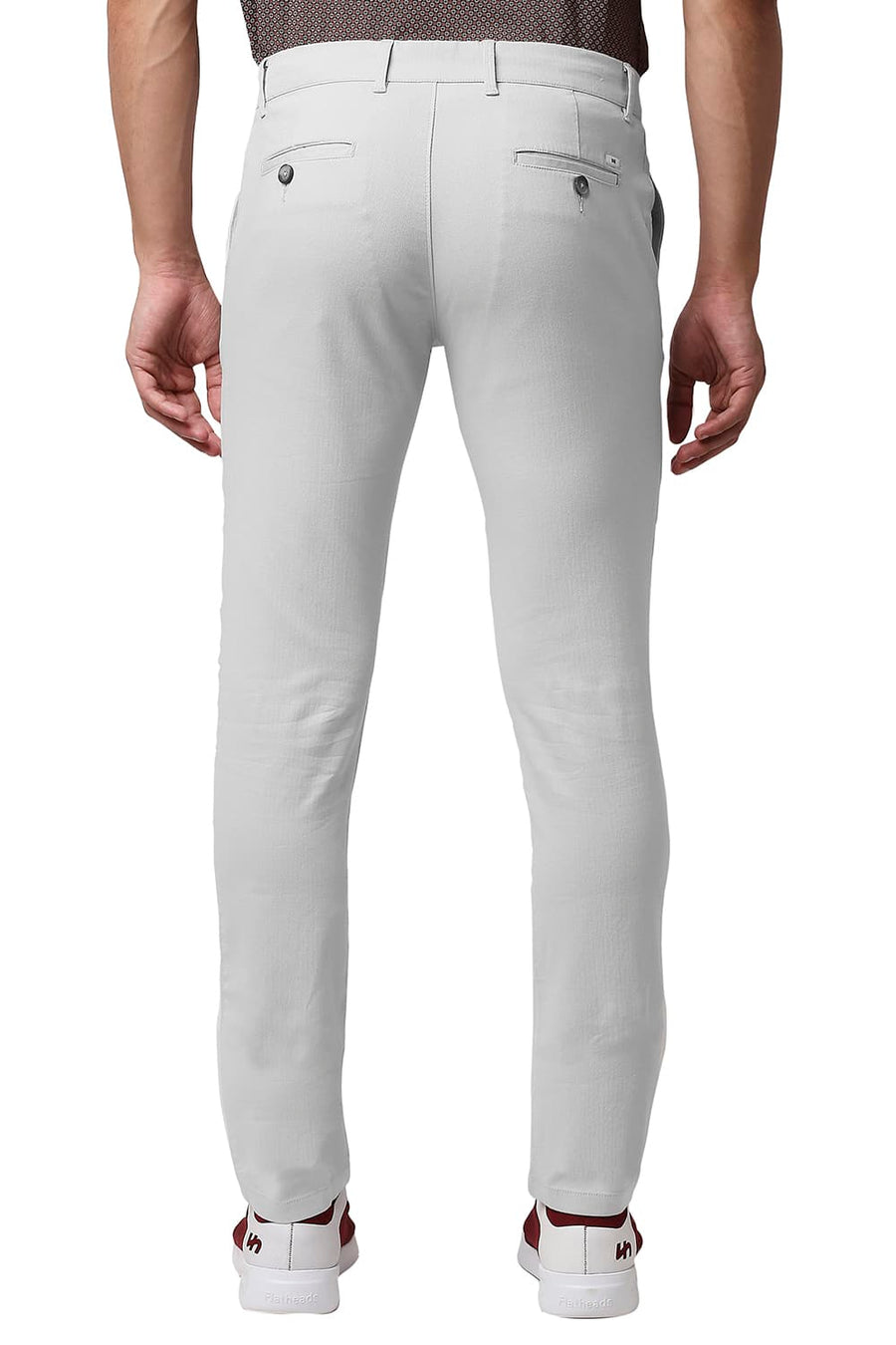BASICS SKINNY FIT DROPLET GREY COTTON STRETCH TROUSERS