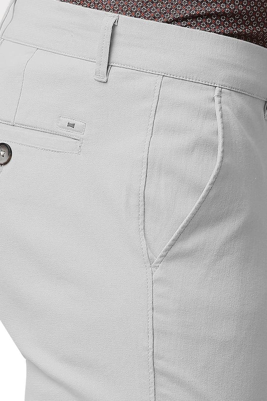BASICS SKINNY FIT DROPLET GREY COTTON STRETCH TROUSERS