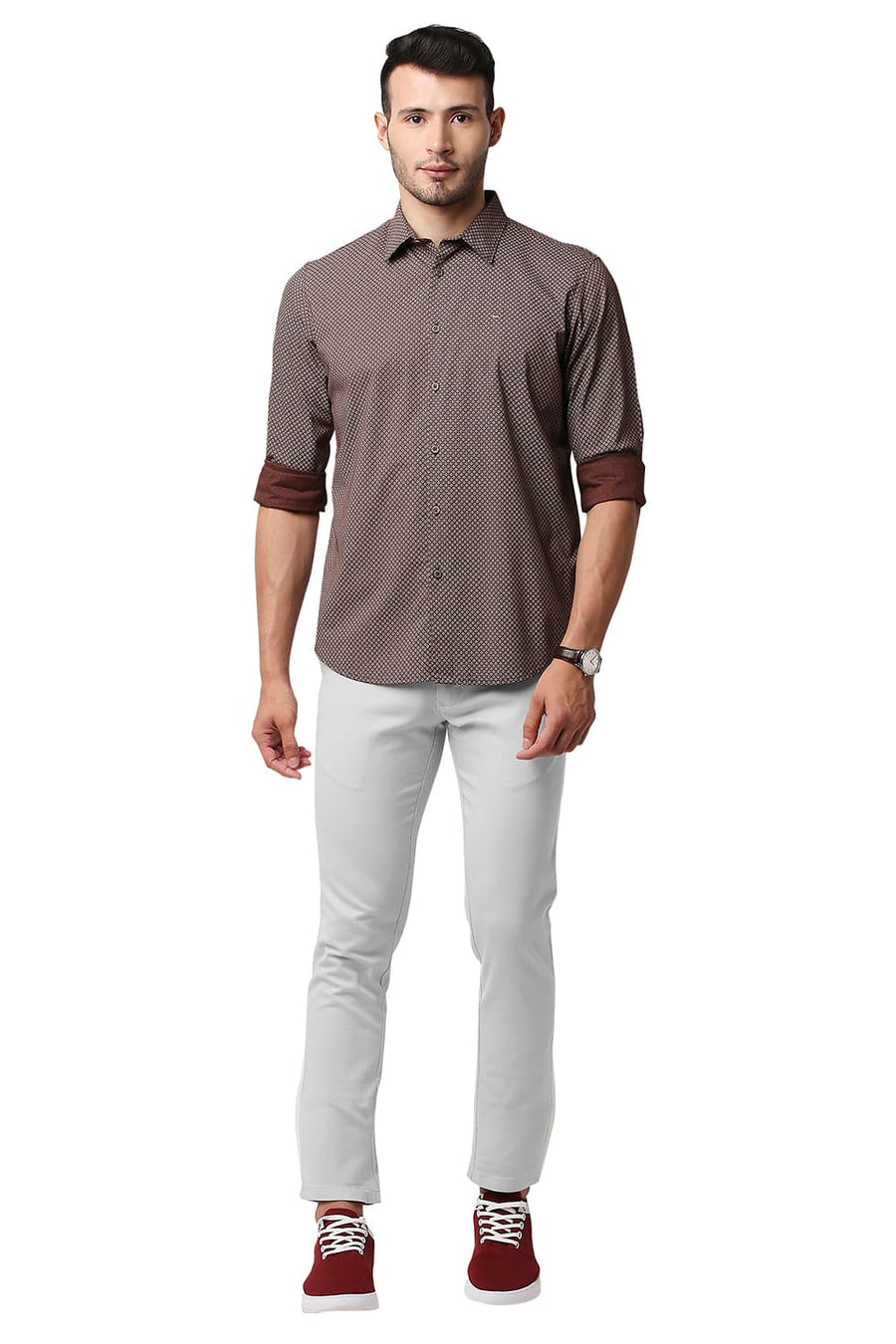 BASICS SKINNY FIT DROPLET GREY COTTON STRETCH TROUSERS